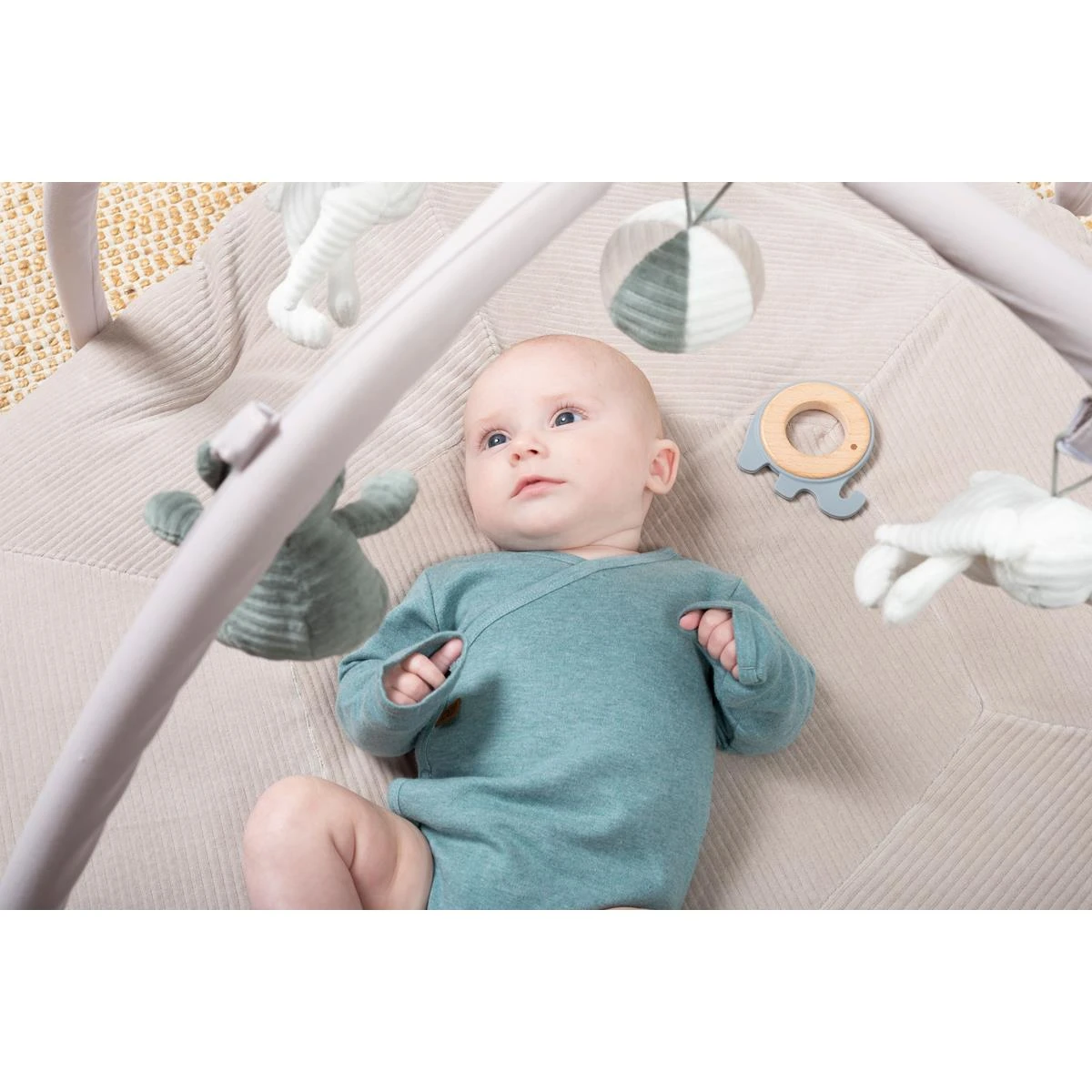 Baby's Only Speelkleed Sense - Zeegroen|Kiezelgrijs|Wit - 94x83 Cm - Afbeelding 3