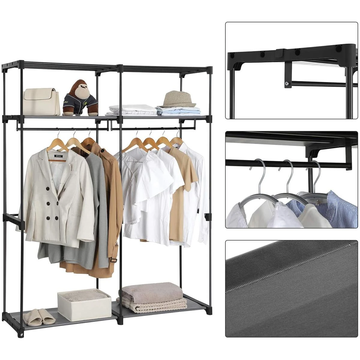 ACAZA Kledingkast Grijs - Afbeelding 3