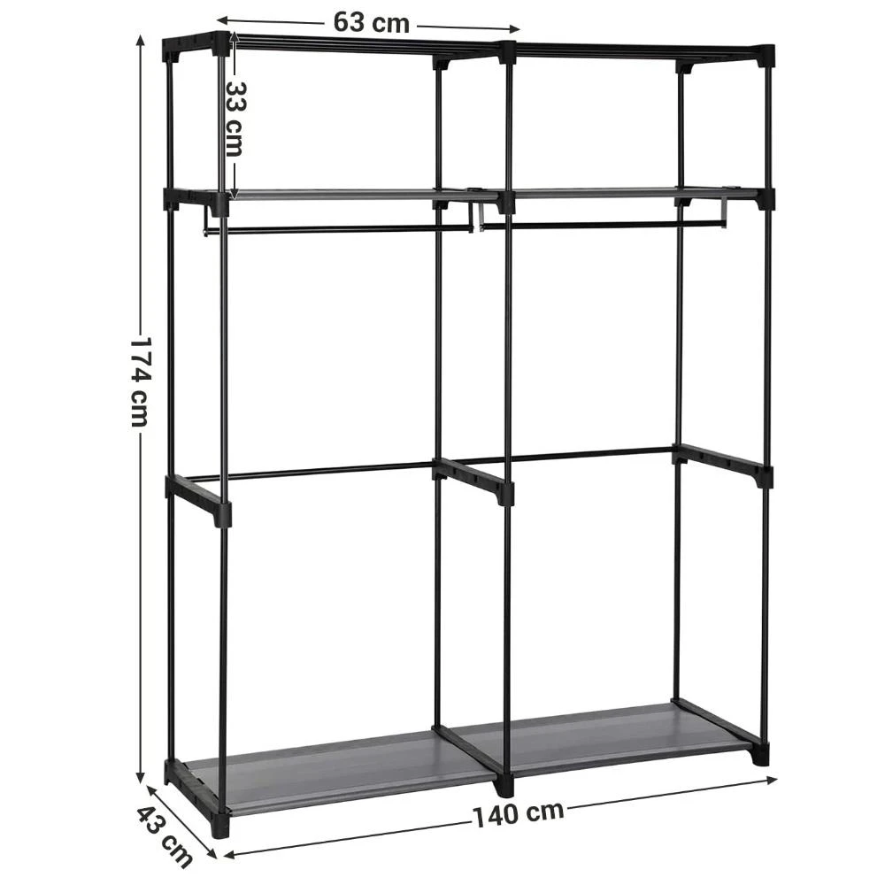 ACAZA Kledingkast Grijs - Afbeelding 8