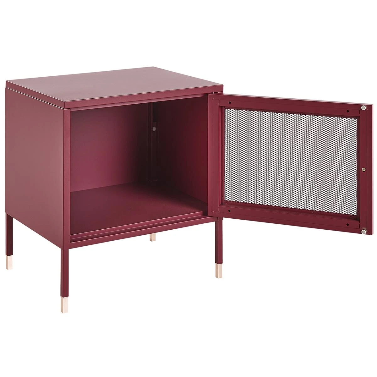 Beliani - OSSETT - Nachtkastje - Rood - Staal - Afbeelding 3