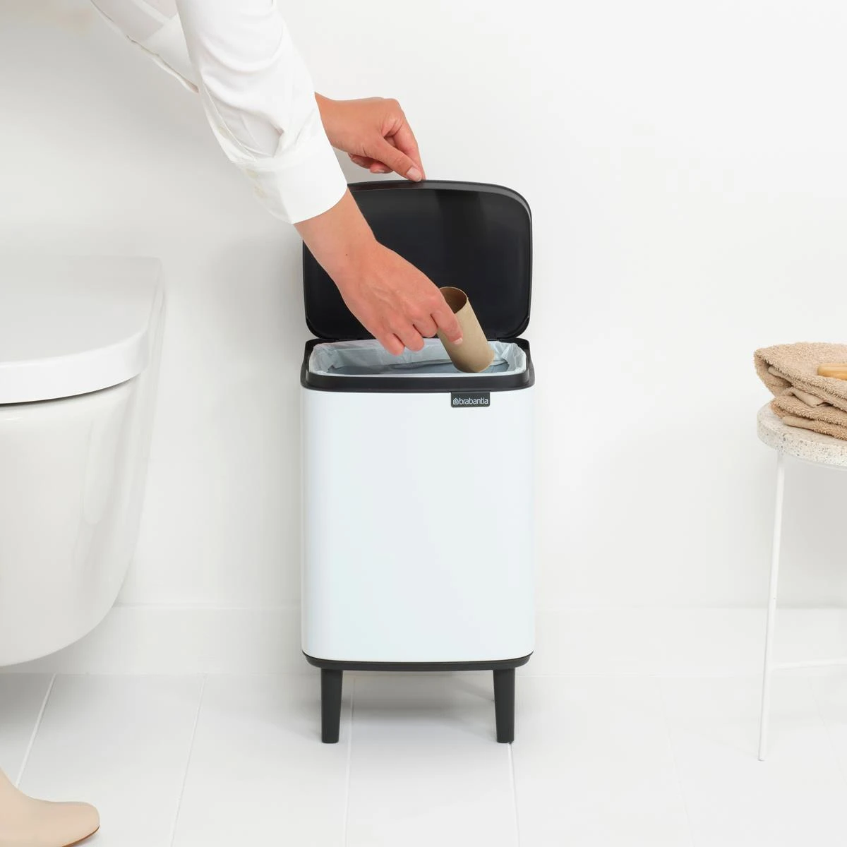 Brabantia Bo Hi Afvalemmer 7 L - White - Afbeelding 3