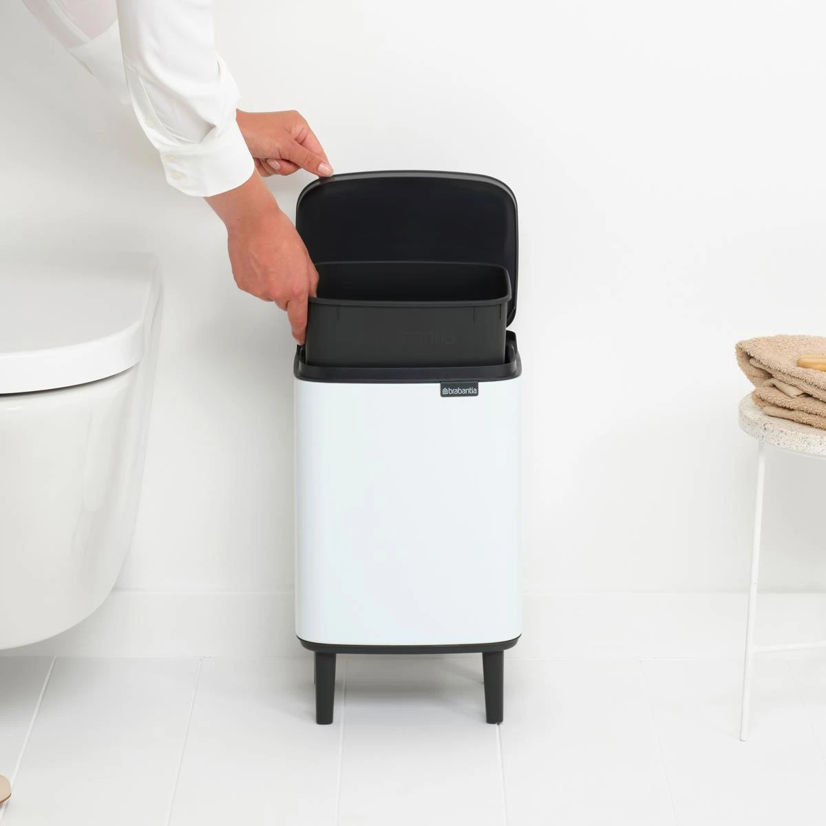 Brabantia Bo Hi Afvalemmer 7 L - White - Afbeelding 4