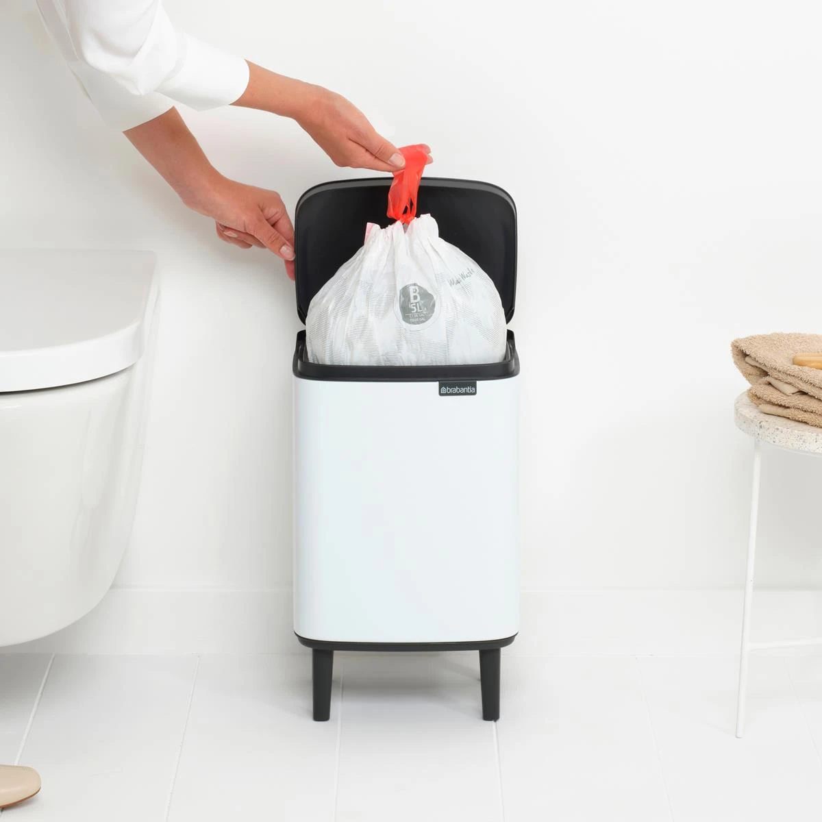 Brabantia Bo Hi Afvalemmer 7 L - White - Afbeelding 6