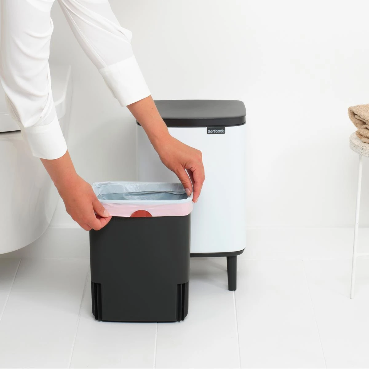 Brabantia Bo Hi Afvalemmer 7 L - White - Afbeelding 5