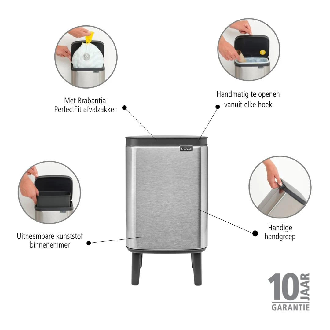 Brabantia Bo Hi Afvalemmer 4 L - Matt Steel FPP - Afbeelding 14