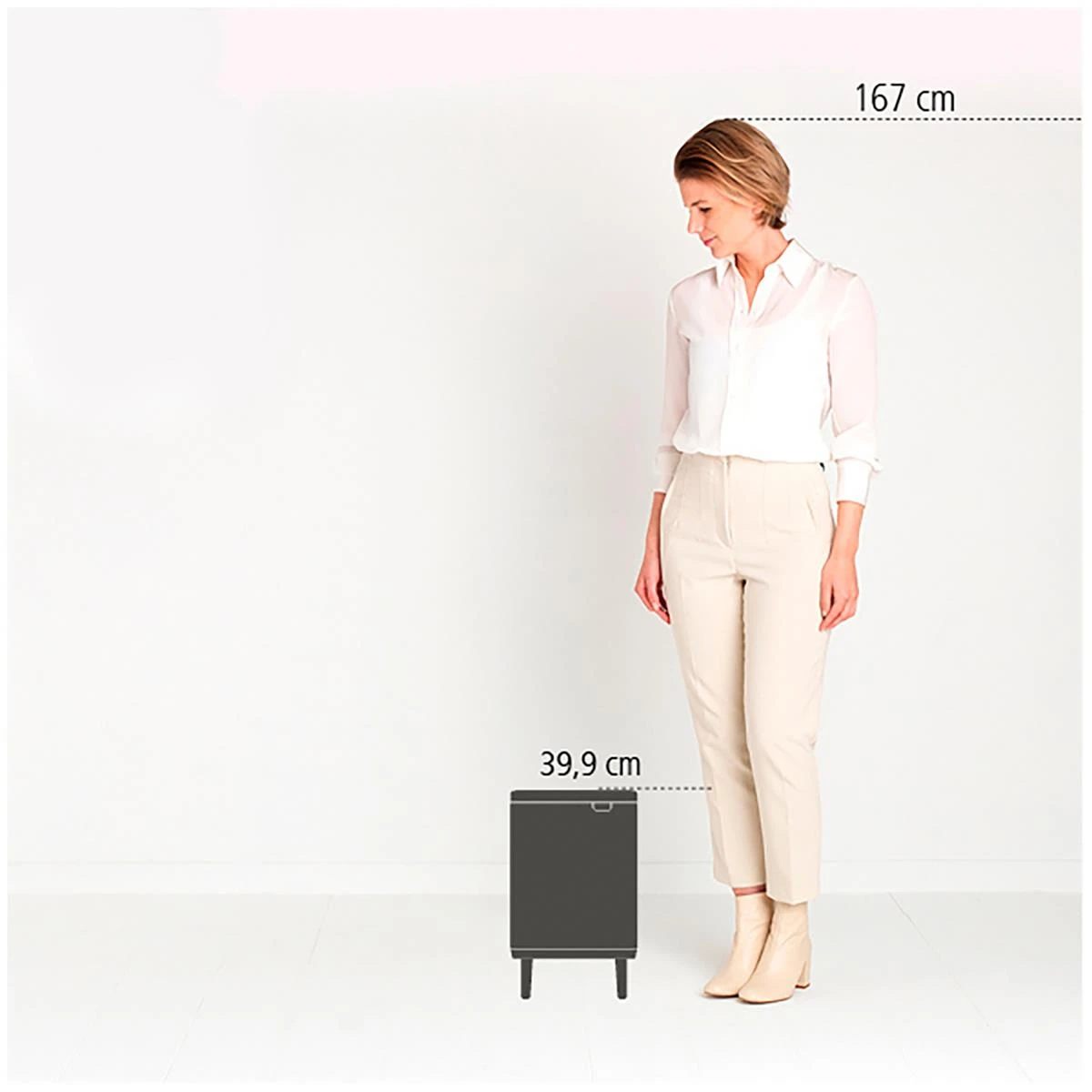 Brabantia Bo Hi Afvalemmer 7 L - White - Afbeelding 12