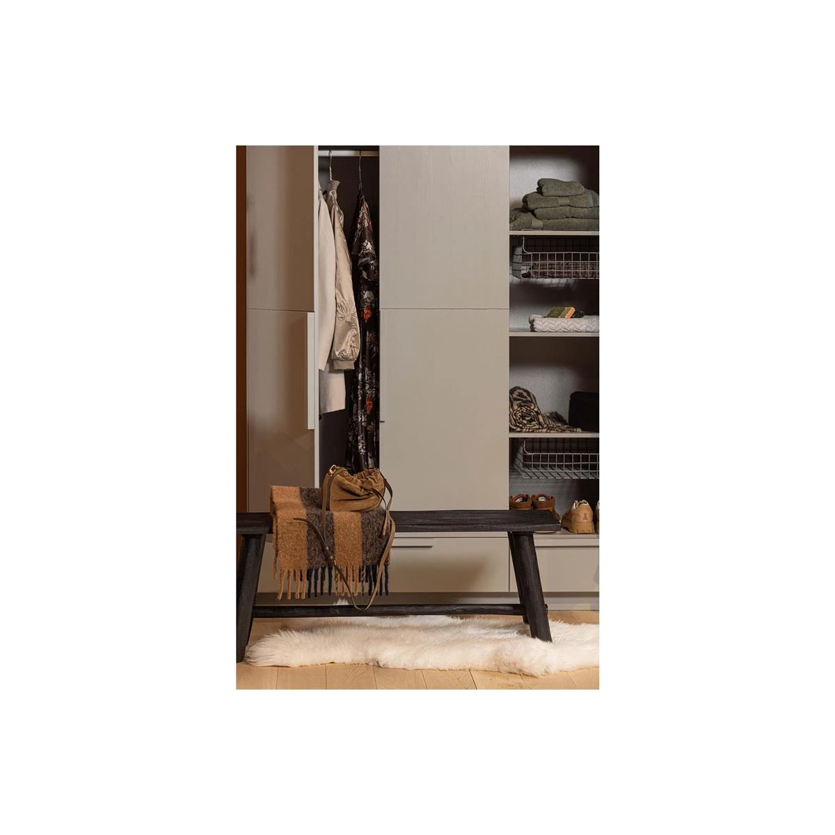 Basiclabel Timber Bankje - Mango Hout - Zwart - 45x145x35 - Afbeelding 6