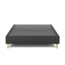 Kave Home - Nikos Hoge Bedbodem In Zwart Met Massief Beukenhouten