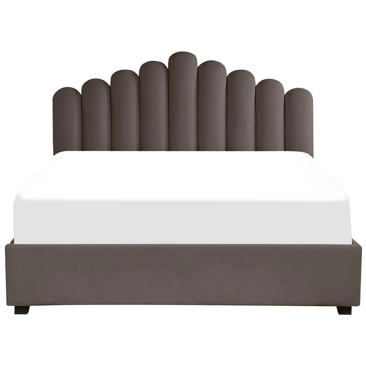 Beliani-VINCENNES -Tweepersoonsbed-Beige-180 X 200 Cm-Fluweel - Afbeelding 3