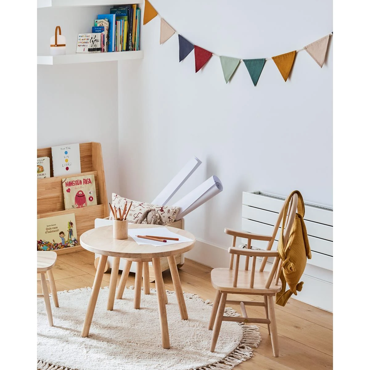 Kave Home - Ronde Kindertafel Dilcia In Massief Rubberhout Ø 55 Cm - Afbeelding 6