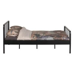 WOOOD Tweepersoonsbed Mees - Metaal - Zwart - 90x208x165
