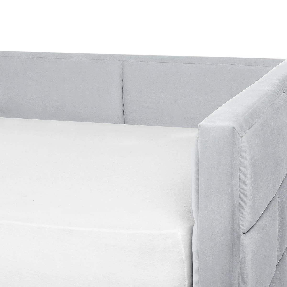 Beliani - CHAVONNE - Slaapbank - Lichtgrijs - 90 X 200 Cm - Fluweel - Afbeelding 5