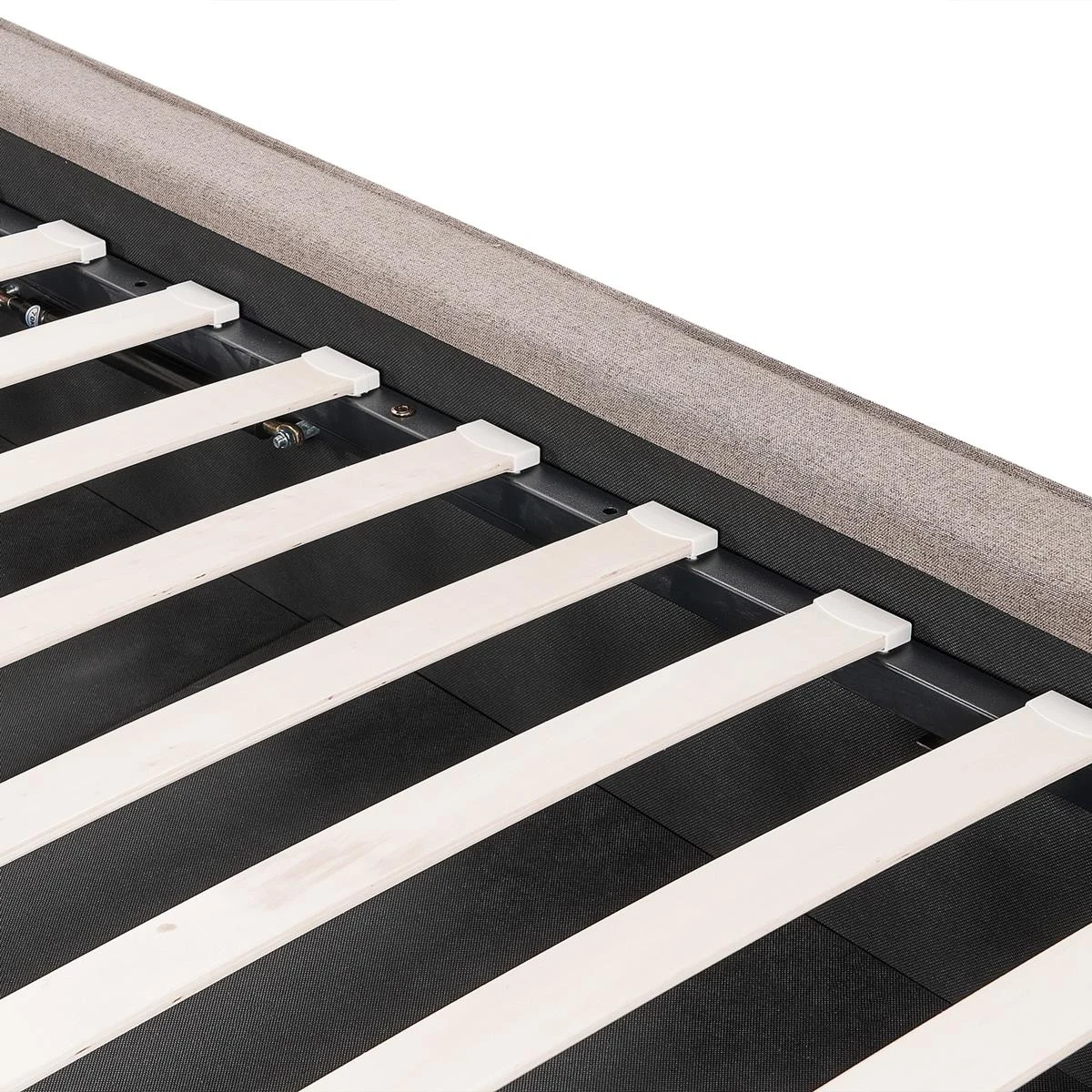 Beliani - MOISSAC - Bed - Taupe - 180 X 200 Cm - Polyester - Afbeelding 9