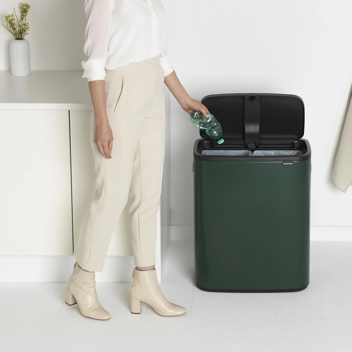 Brabantia Bo Touch Bin 2 X 30 L - Pine Green - Afbeelding 2