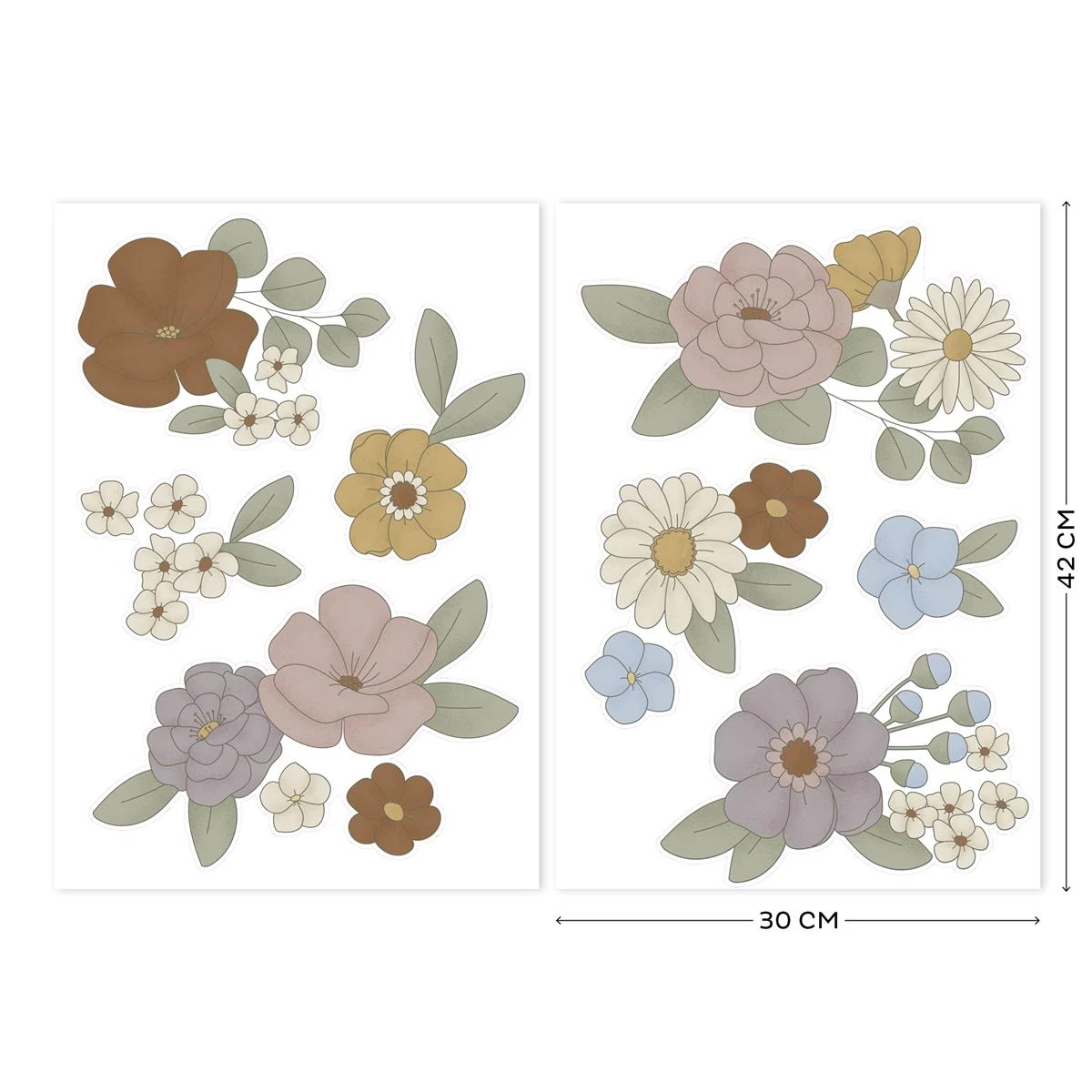 Little Dutch |Luxe Muurstickers - Vintage Little Flowers - 2x 42x30cm - Afbeelding 2