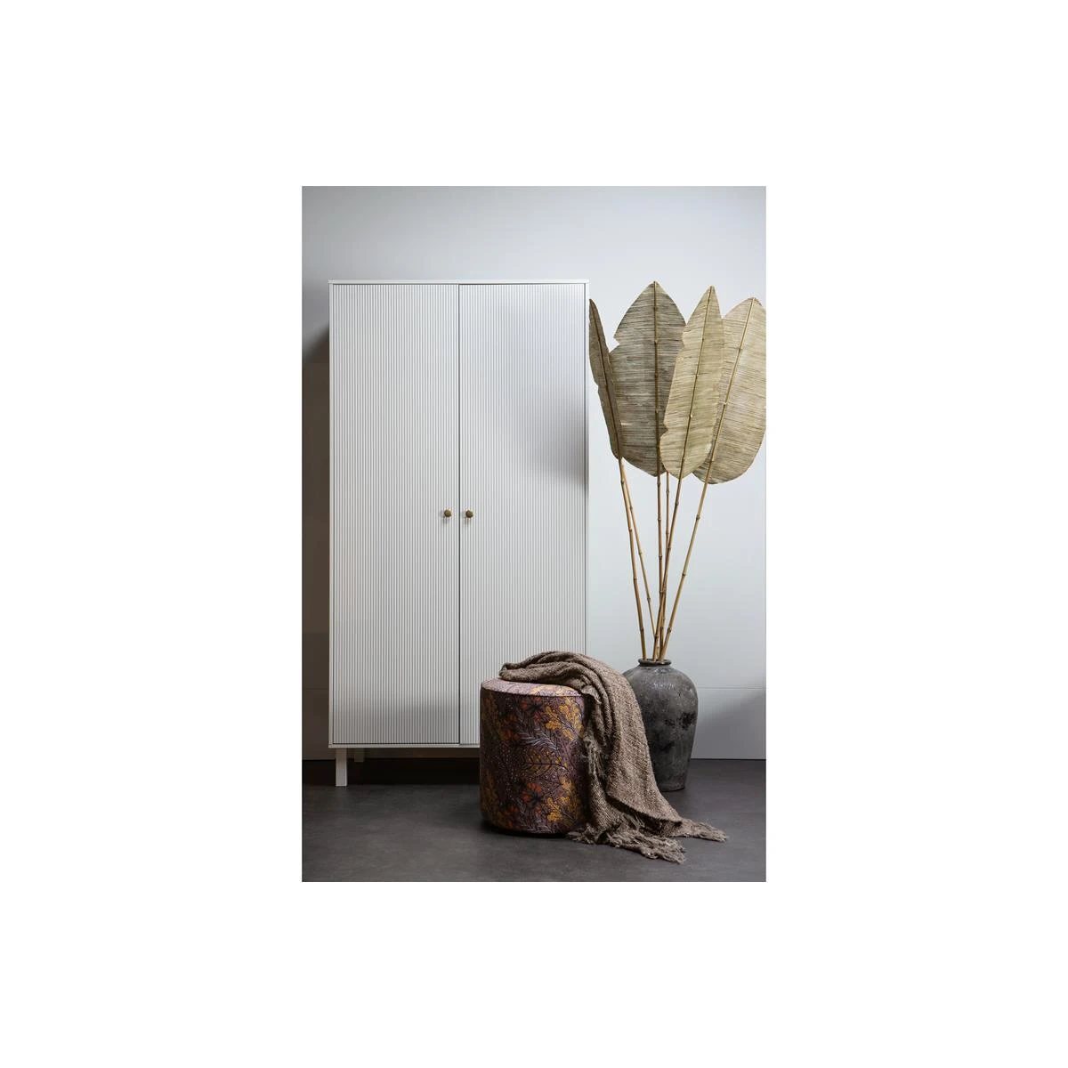 WOOOD Madu Garderobekast - Grenen - Wolkengrijs - 195x100x53 - Afbeelding 2