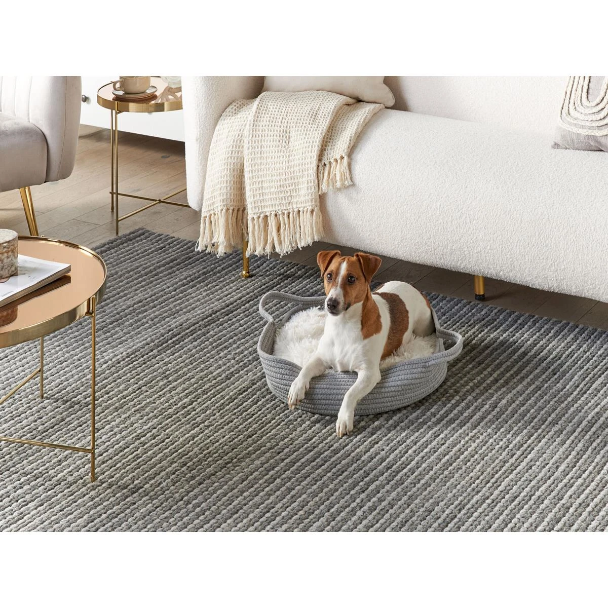 Beliani - DALAMAN - Dierenbed - Grijs - Katoen - Afbeelding 2