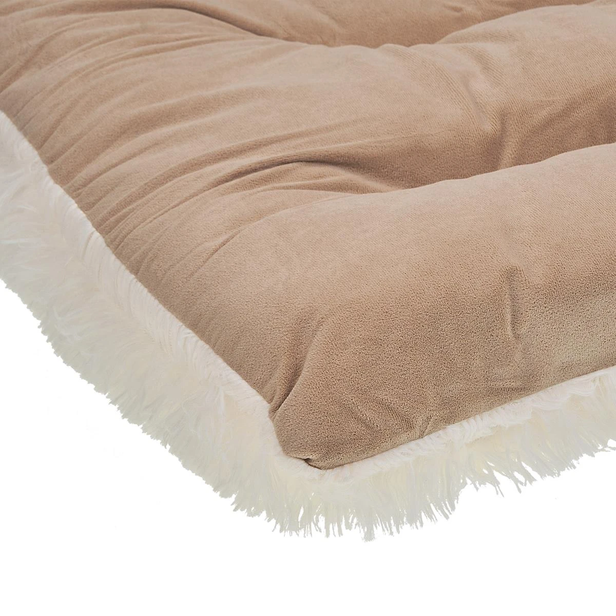 Beliani - ERGANI - Dierenbed - Beige - Fluweel - Afbeelding 4
