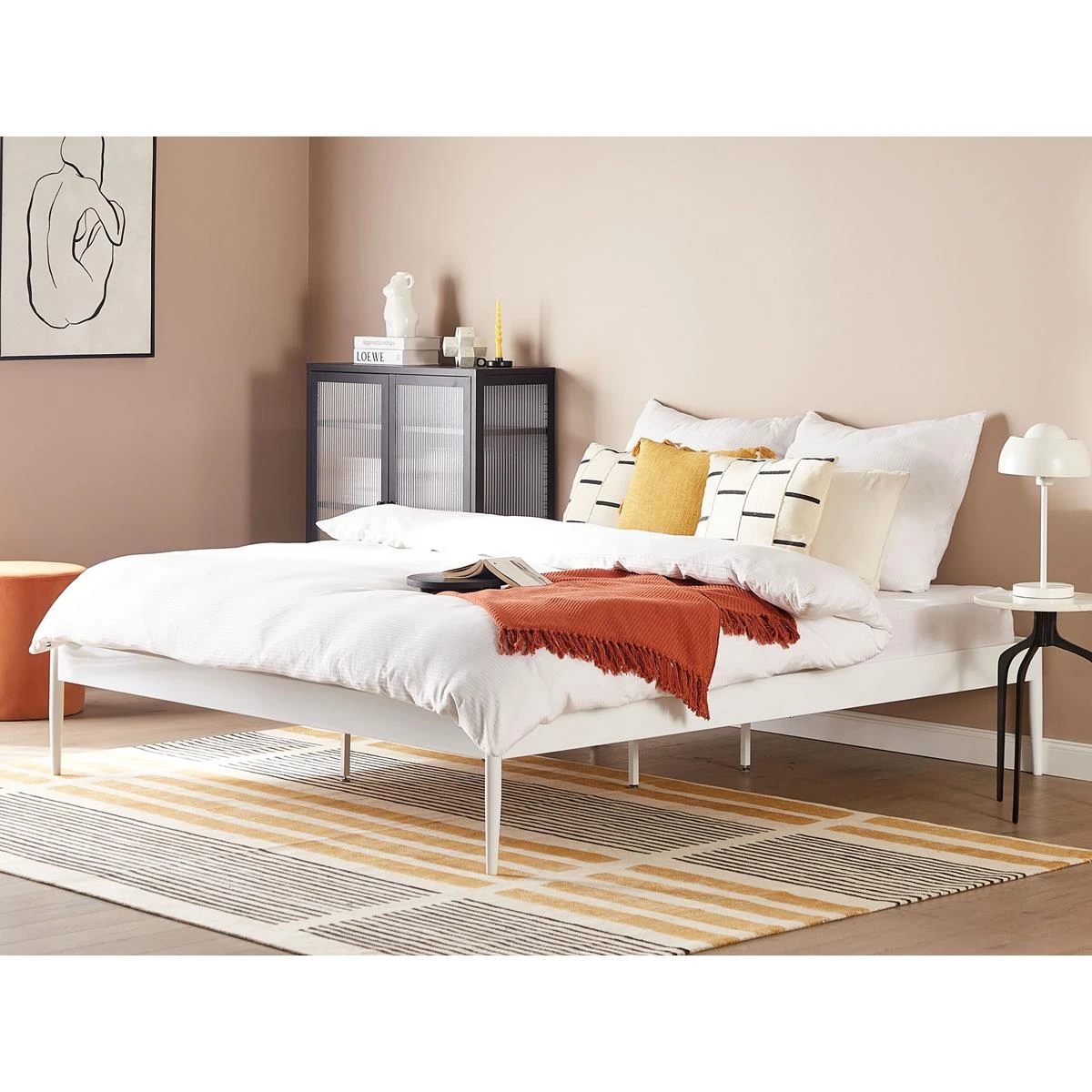 Beliani - VAURS - Tweepersoonsbed - Wit - 180 X 200 Cm - Staal - Afbeelding 2