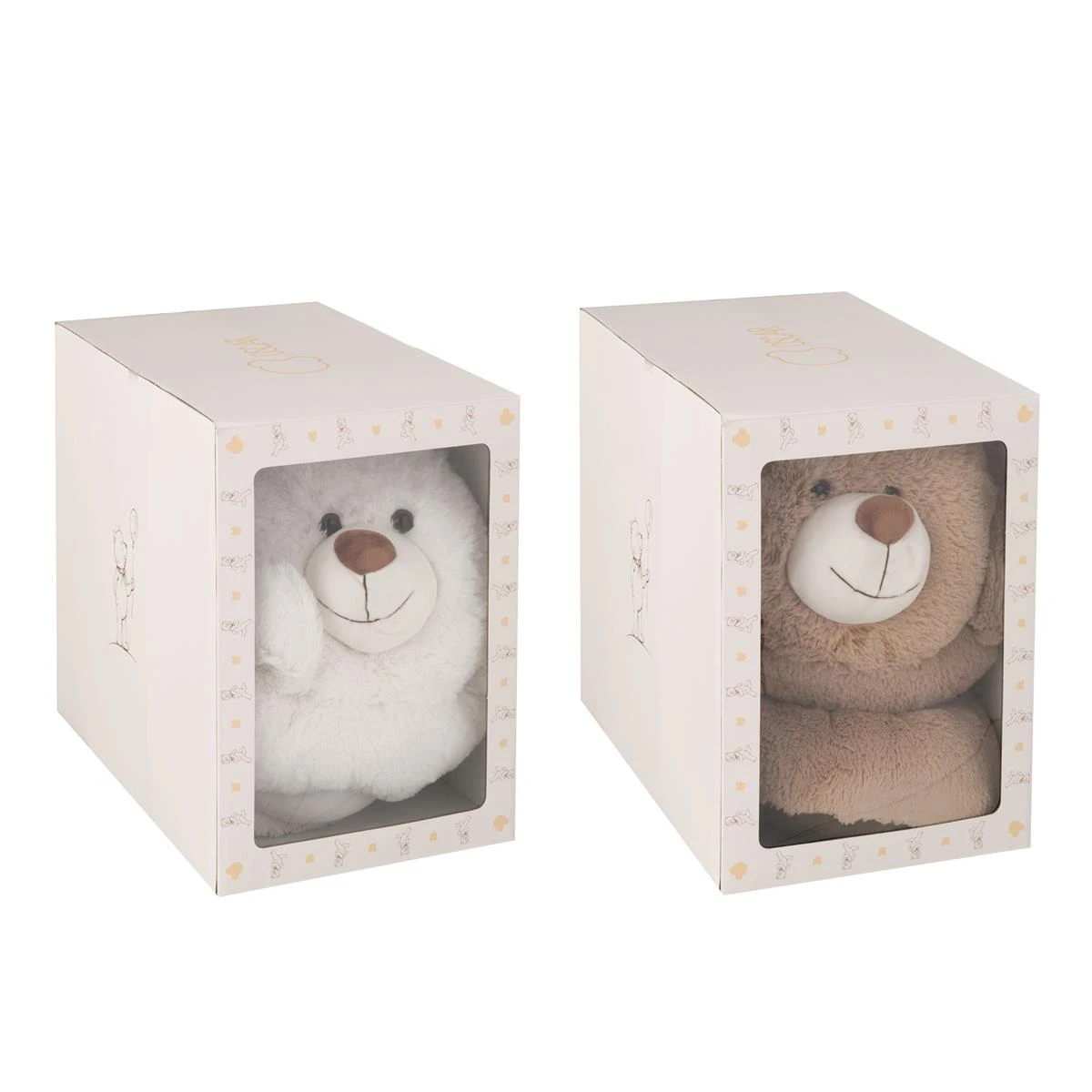 J-Line Speelmat Beer Pluche Wit|Beige Assortiment Van 2 - Afbeelding 2