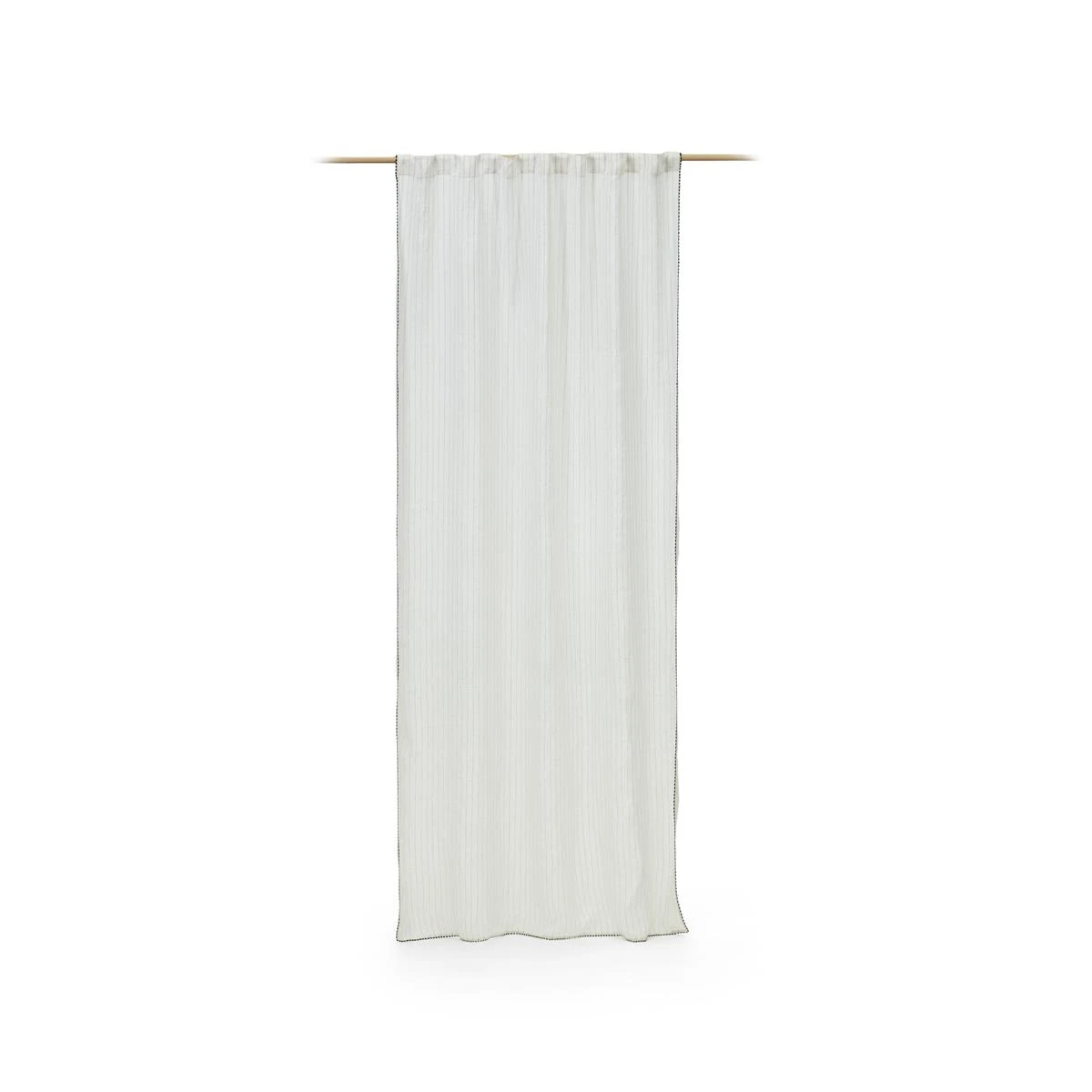 Kave Home - Adra Gordijn In Wit Gestreept Linnen En Katoen Met - Afbeelding 3