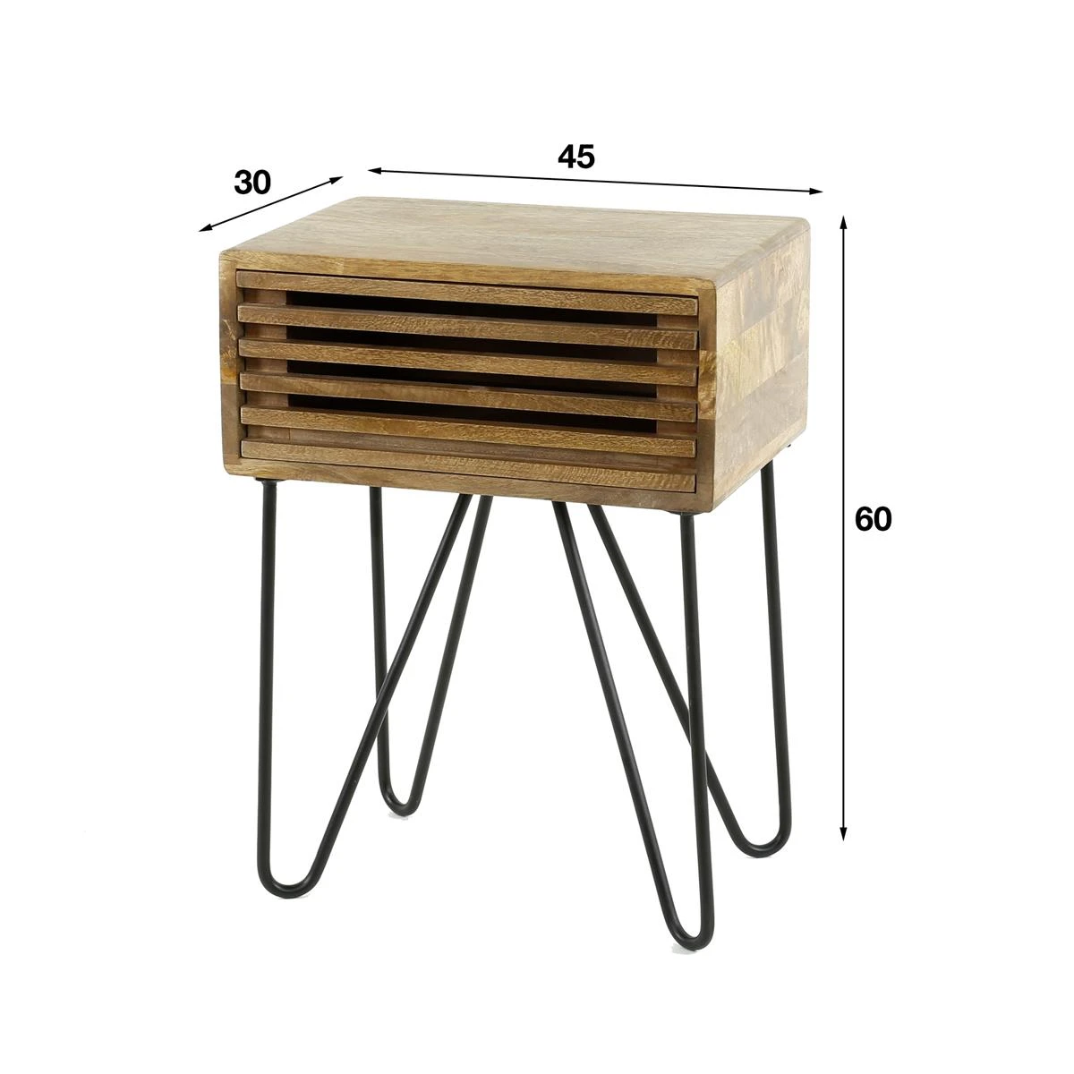 MOOS Teun Nachtkastje Met Lade - Mangohout - Afbeelding 6