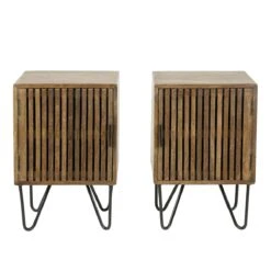MOOS Teun Nachtkastje Set Van 2 - Mangohout