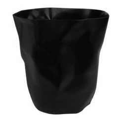 QUVIO Prullenbak Gekreukt Design - Zwart