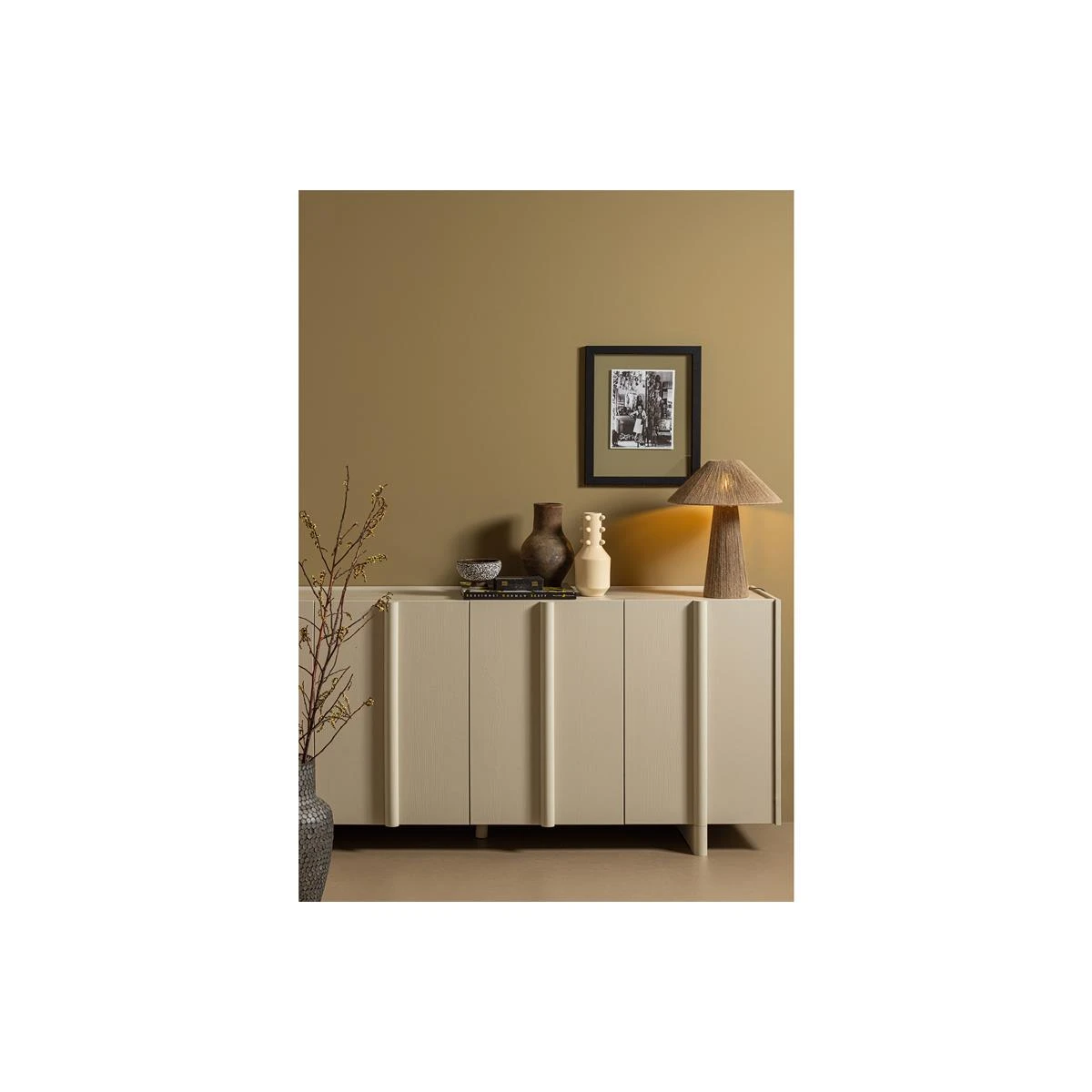 WOOOD Dressoir Basu - Grenen - Dust - 85x200x46 - Afbeelding 2