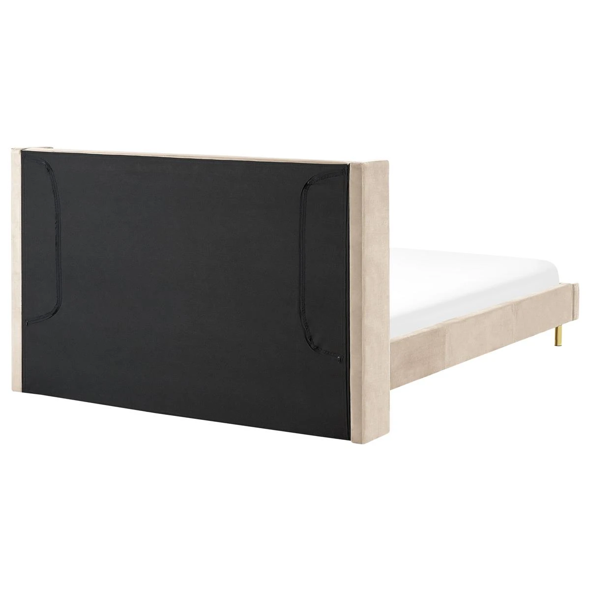 Beliani - VILLETTE - Tweepersoonsbed - Beige - 180 X 200 Cm - Fluweel - Afbeelding 4