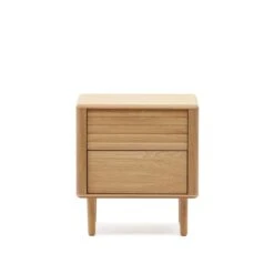 Kave Home - Nachtkastje Lenon 2 Laden In Hout En Eikenfineer 50 X 55