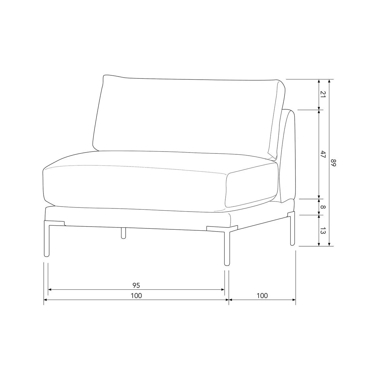 Vtwonen Loveseat Element Couple - Polyester - Zand - Afbeelding 7