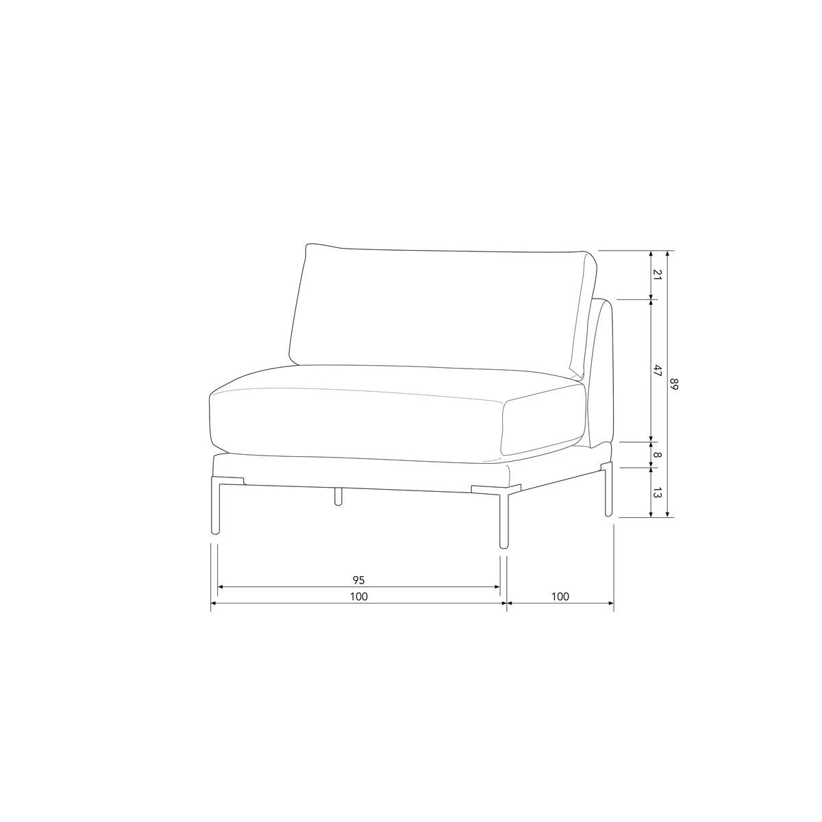Vtwonen Loveseat Element Couple - Polyester - Zand - Afbeelding 12
