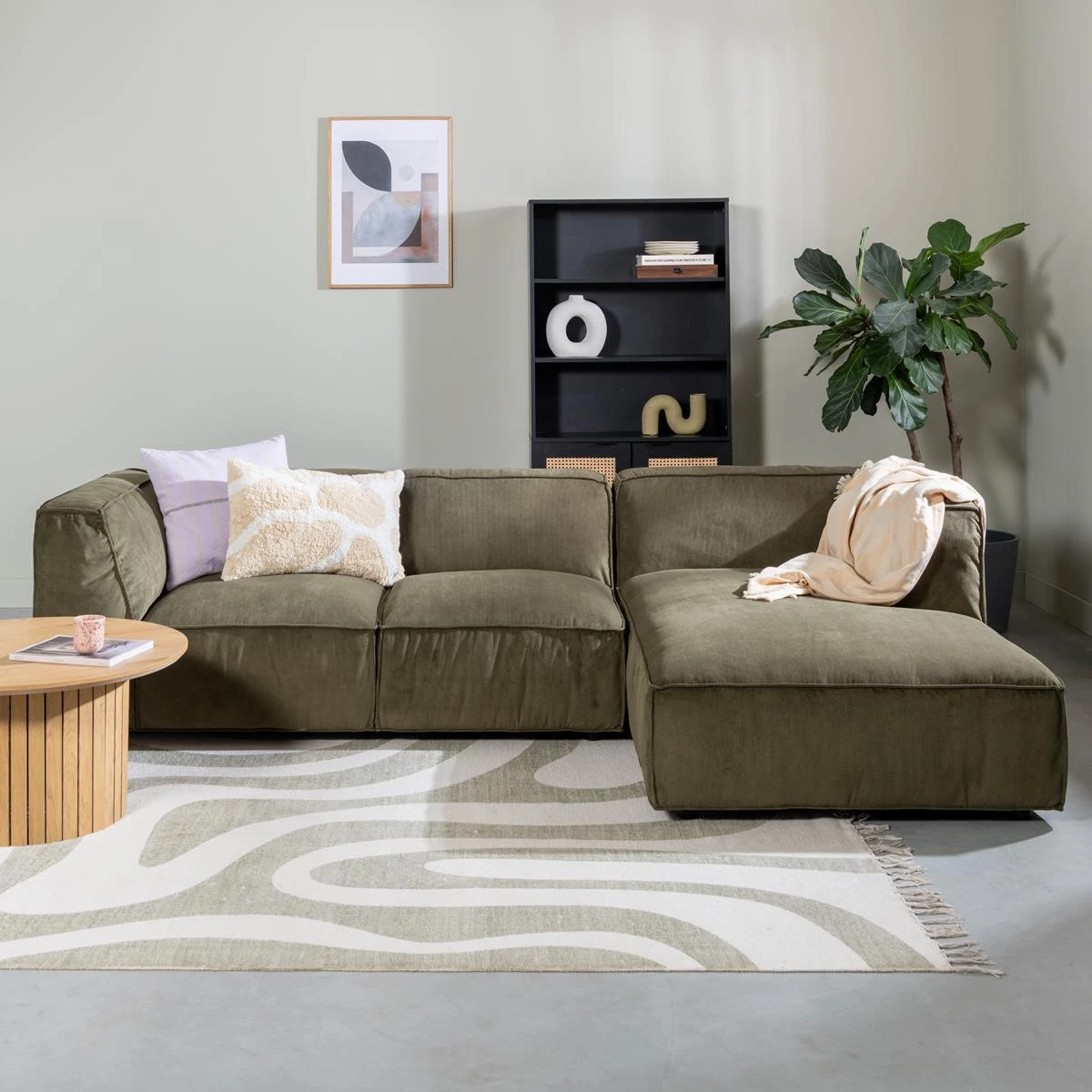 By FonQ Brick Chaise Longue Bank Rechts - Donkergroen - Afbeelding 2