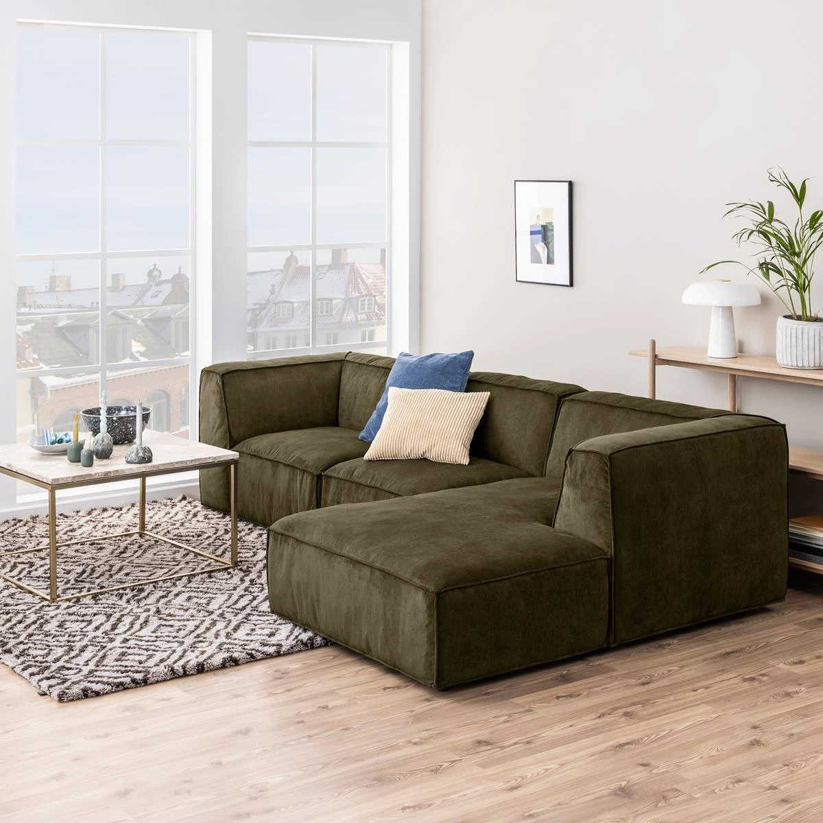 By FonQ Brick Chaise Longue Bank Rechts - Donkergroen - Afbeelding 12