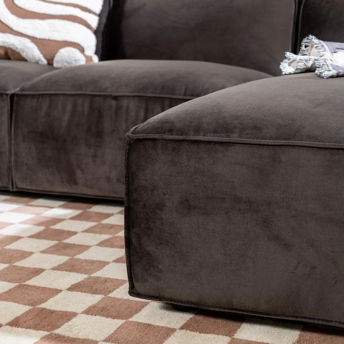 By FonQ Brick Chaise Longue Bank Rechts - Donkerbruin - Afbeelding 13