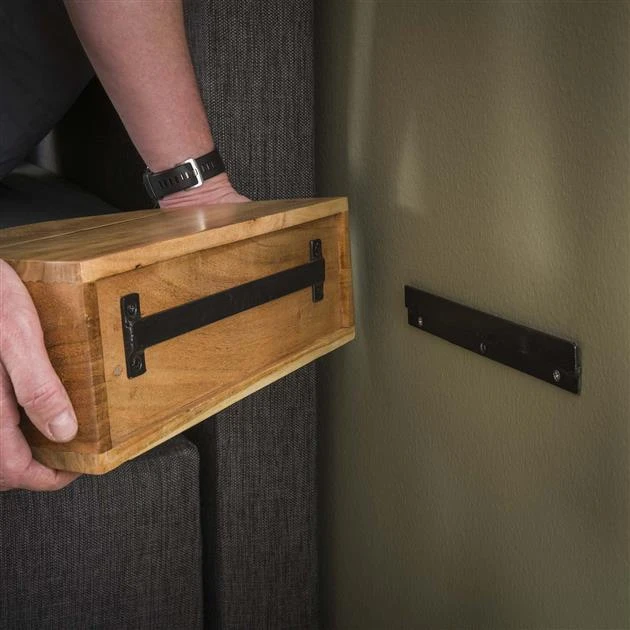 Hoyz - Nachtkastje 1L Curve - Massief Acacia Naturel - Afbeelding 6