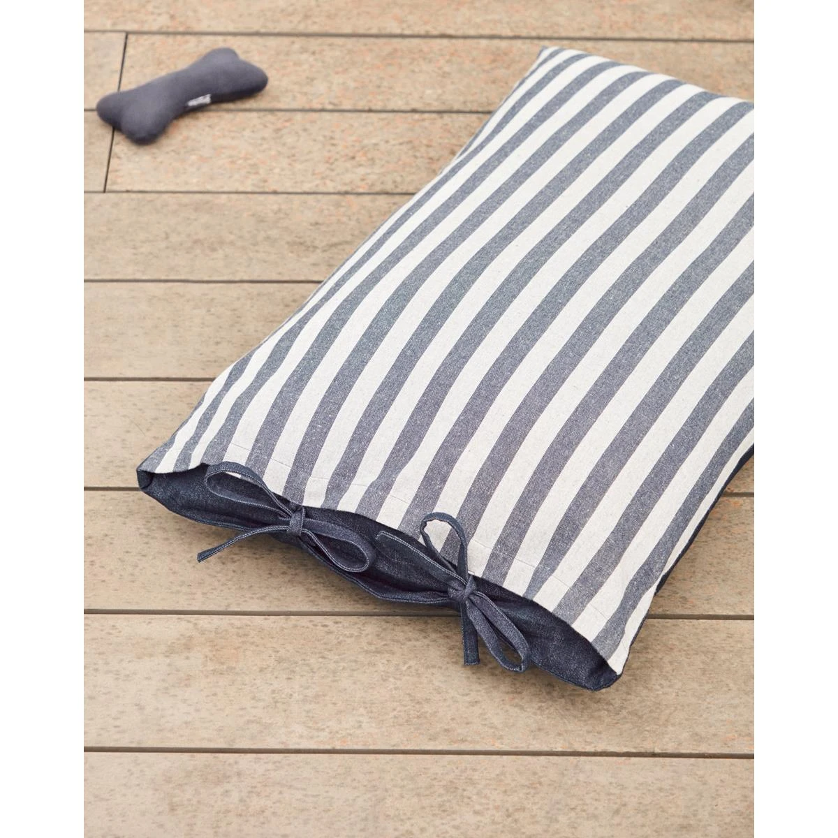 Kave Home - Tabby-kussen 100% Katoen Gecombineerde Grijze En Blauwe - Afbeelding 4