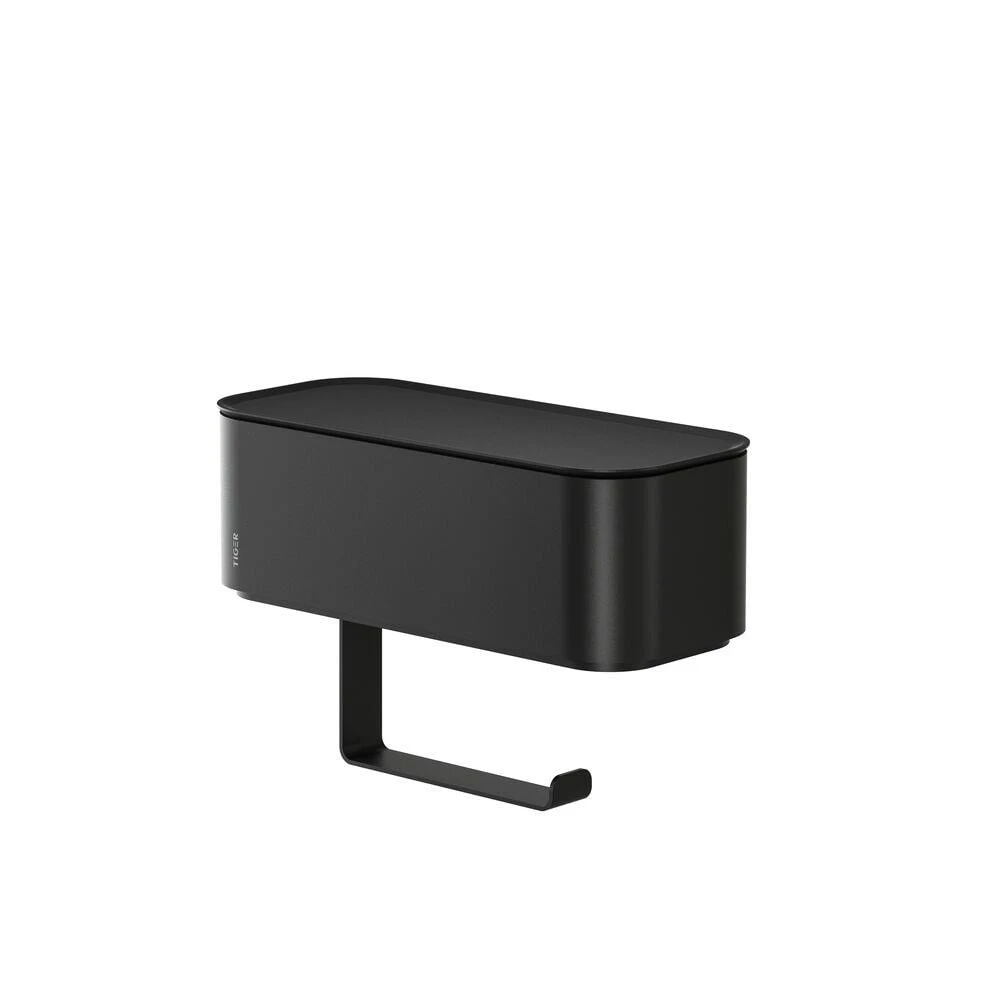 Tiger 2-Store Toiletrolhouder Met Opbergbakje - Zwart