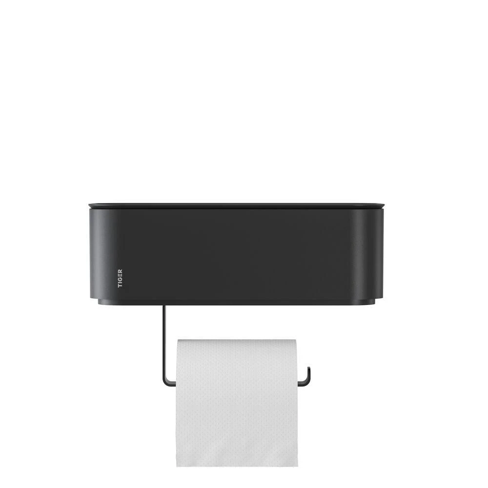 Tiger 2-Store Toiletrolhouder Met Opbergbakje - Zwart - Afbeelding 3