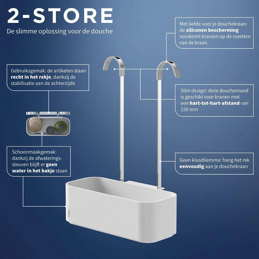 Tiger 2-Store Doucherek - Enkel - Wit - Afbeelding 8