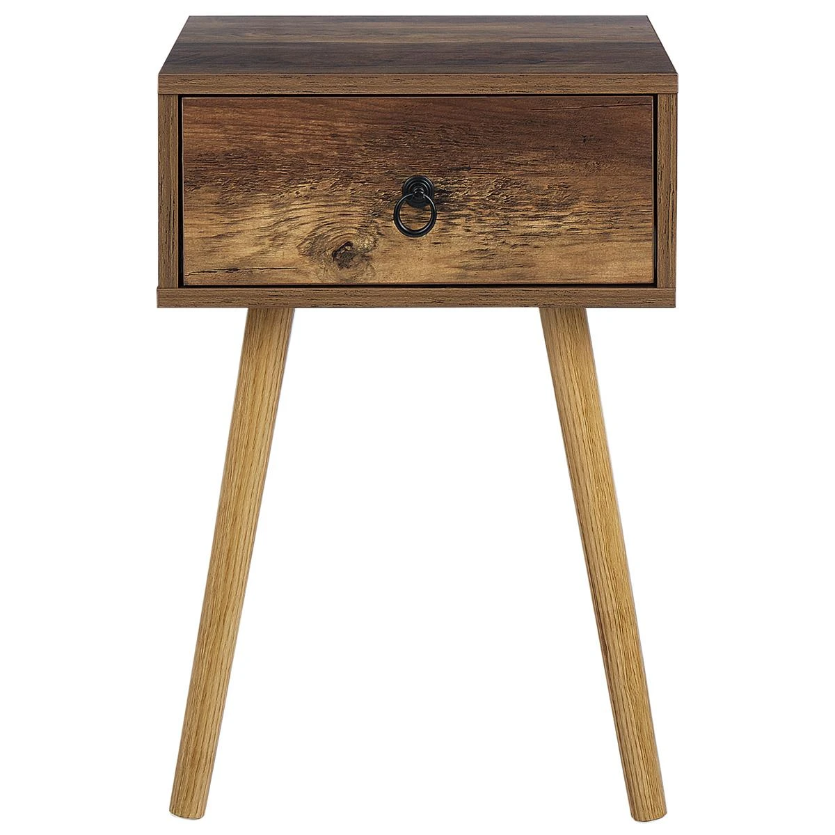 Beliani - BATLEY - Nachtkastje - Donkerhout - Vezelplaat - Afbeelding 3