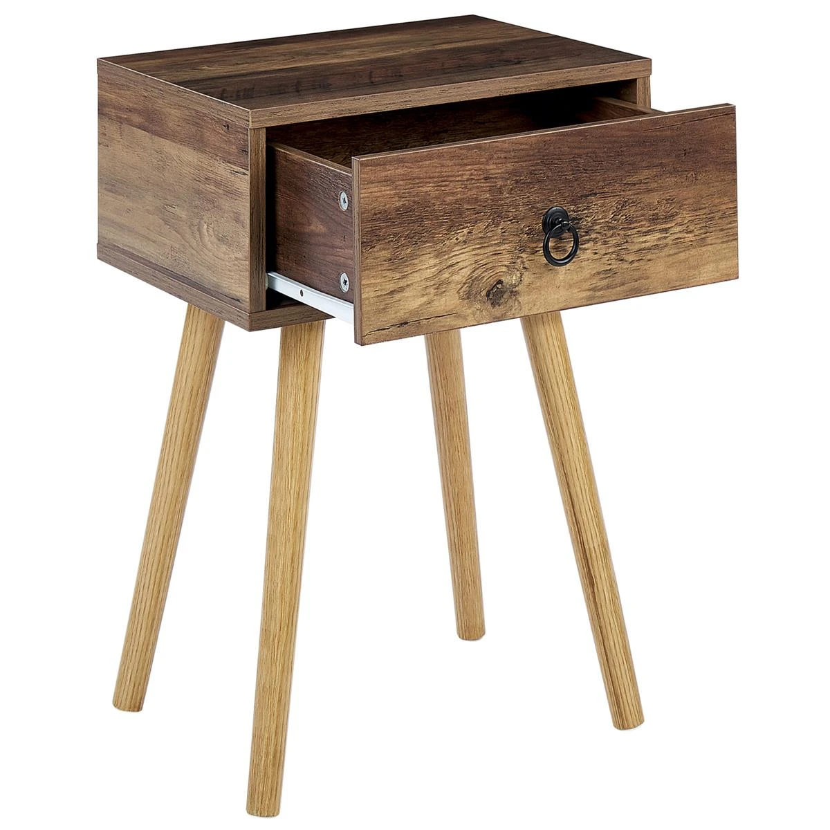 Beliani - BATLEY - Nachtkastje - Donkerhout - Vezelplaat - Afbeelding 4