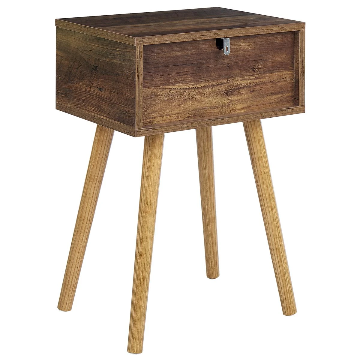 Beliani - BATLEY - Nachtkastje - Donkerhout - Vezelplaat - Afbeelding 5