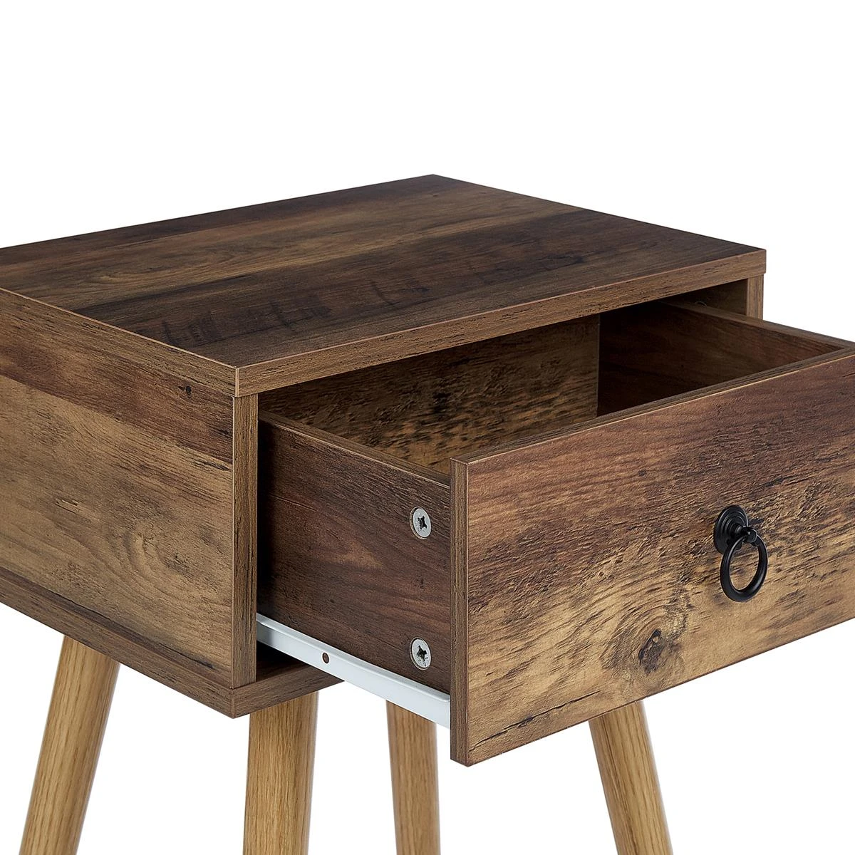 Beliani - BATLEY - Nachtkastje - Donkerhout - Vezelplaat - Afbeelding 6