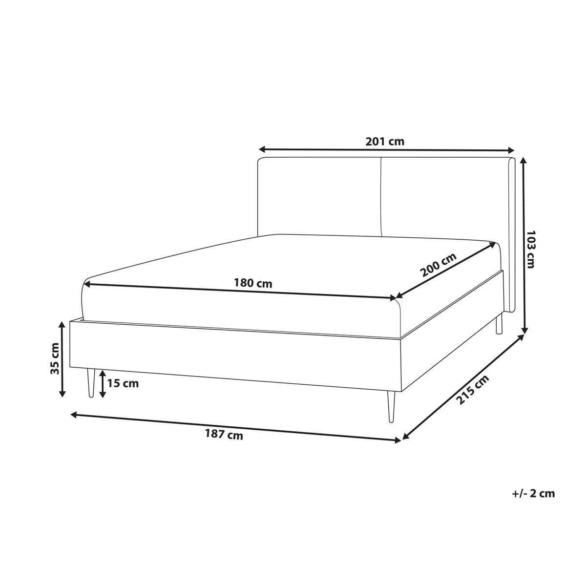 Beliani - LIMANTON - Bed - Goudbruin - 180 X 200 Cm - Kunstleer - Afbeelding 10