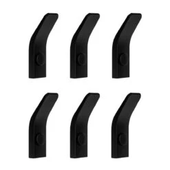 QUVIO Haakje Metaal Wand - Zwart - Set Van 6