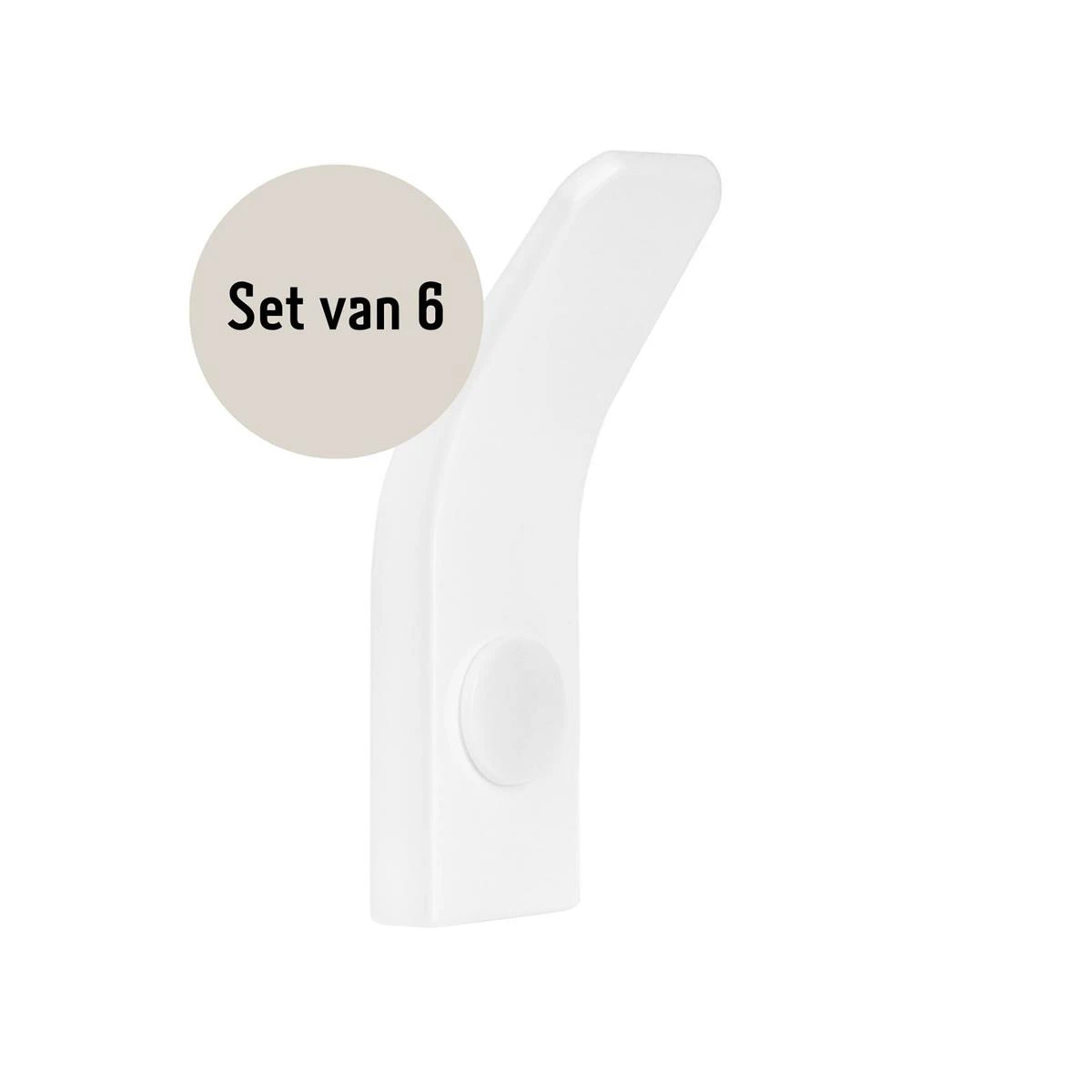 QUVIO Haakje Metaal Wand - Wit - Set Van 6 - Afbeelding 3