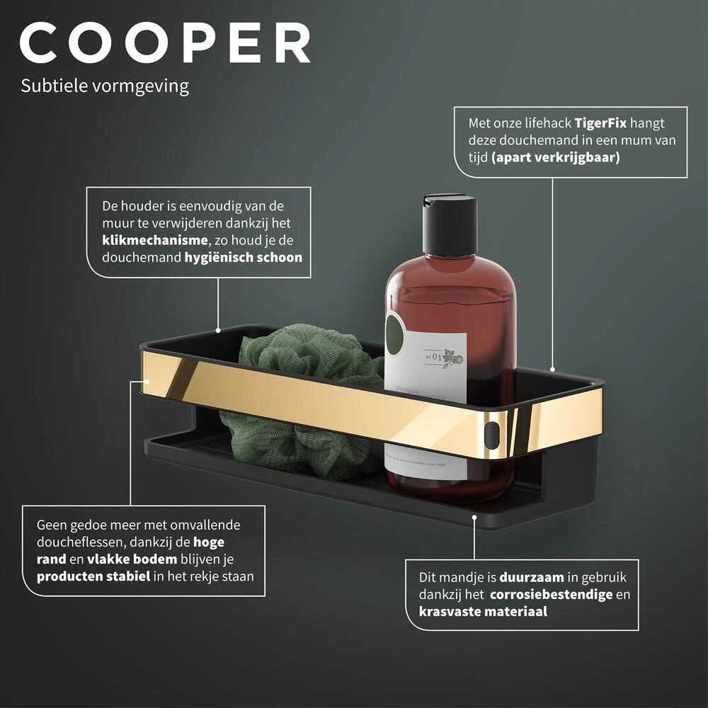 Tiger Cooper Douchemand - B 28 Cm - Zwart/Goud - Afbeelding 5