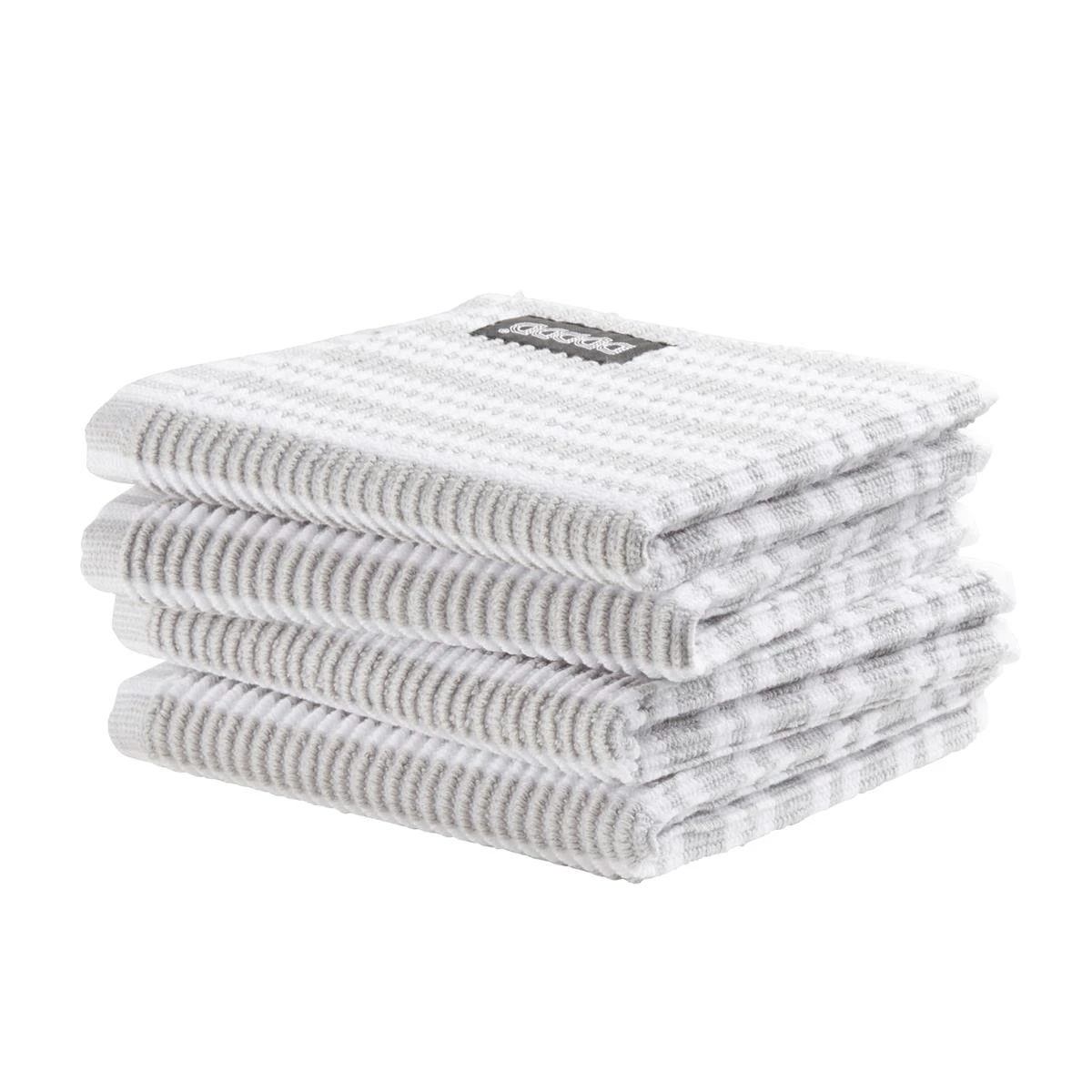 DDDDD Vaatdoek Basic Clean - 30x30cm - Lichtgrijs Gestreept - 4 Stuks - Afbeelding 3
